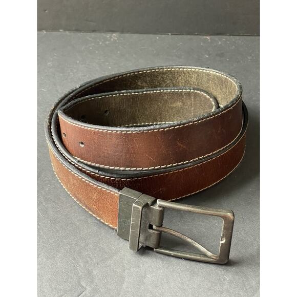 Mens Genuine Leather Belt Brown 40” Western Casual Workwear Rodeo Distressed - Picture 1 of 5